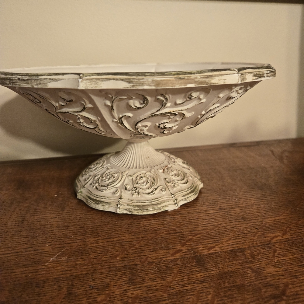 Vintage SYROCO Pedestal Bowl, Ornate